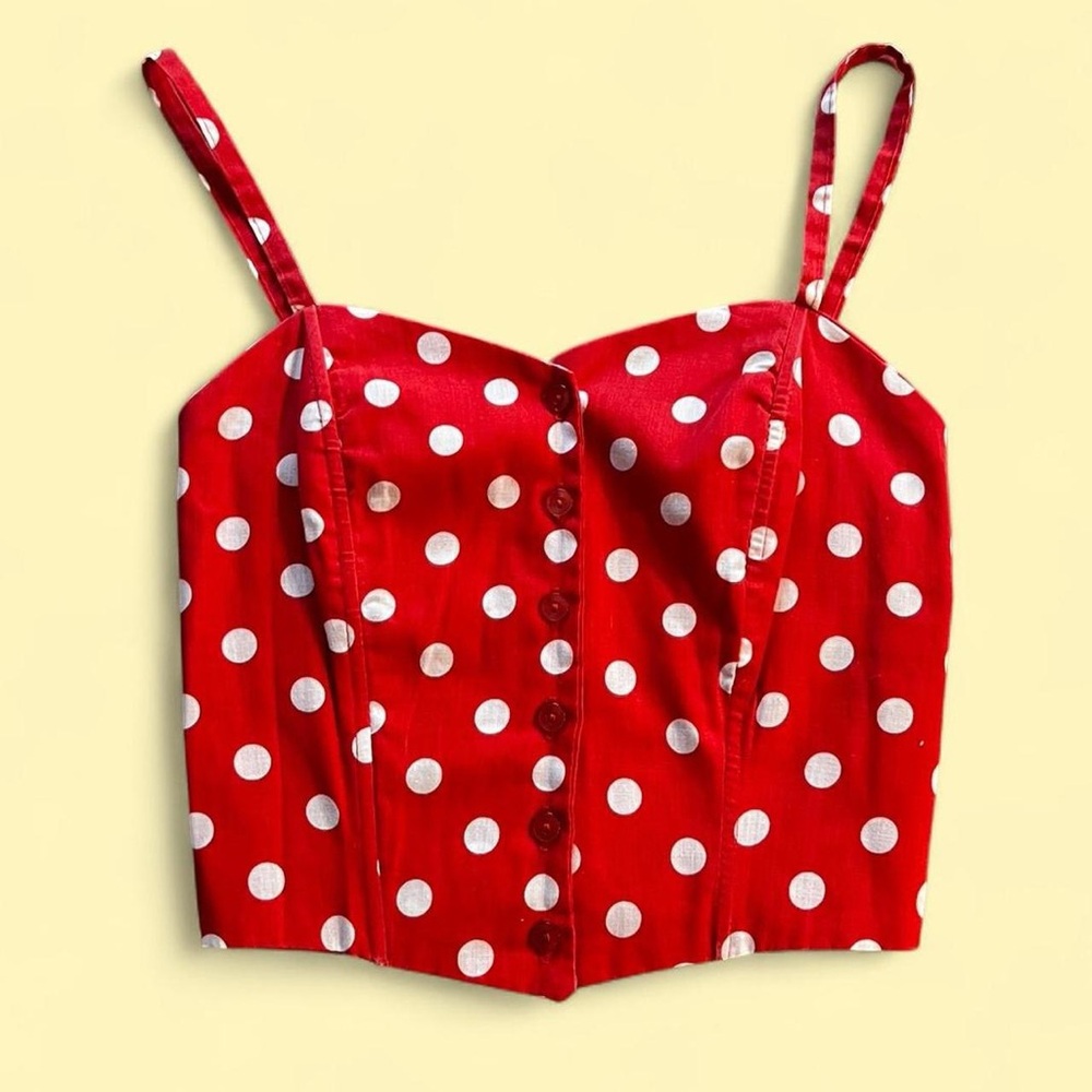 Vintage Red Polka Dot Women's Top